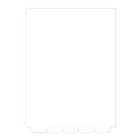 Letter Size Bottom Blank Tabs, 1/5th cut,  Collated (81177) 25 blank tabs per bag