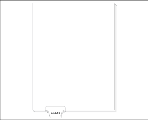 Standard Style Letter Size Exhibit Bottom Tab 8 (91308)25 Per Bag