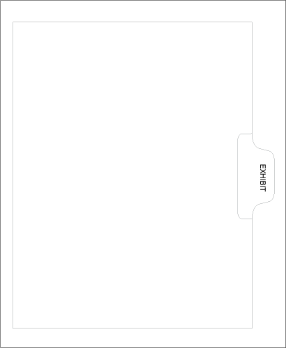 Standard Style Letter Size  EXHIBIT Side Tab (99191)25 Per Bag