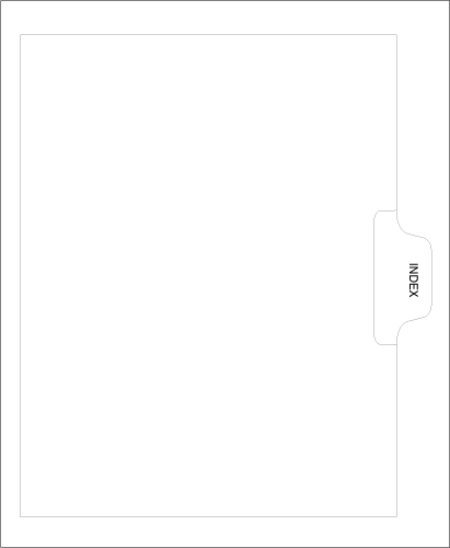 Standard Style Letter Size Side Tab INDEX (99200)25 Per Bag