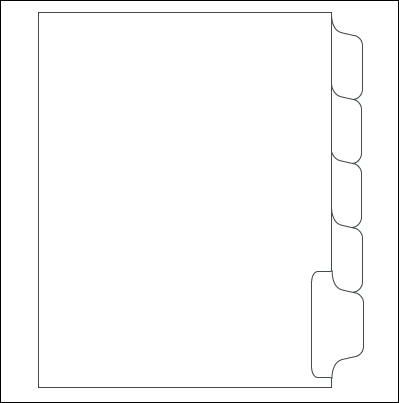 Blank Copier Tabs with Printable Mylar, 1/5th cut Reverse Collated (03201)