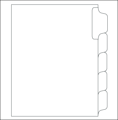 Blank Copier Tabs with Printable Mylar, 1/5th cut Straight Collated (03205)