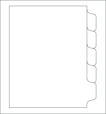 Blank Copier Tabs with no Mylar, 1/5th cut Reverse Collated (34415)