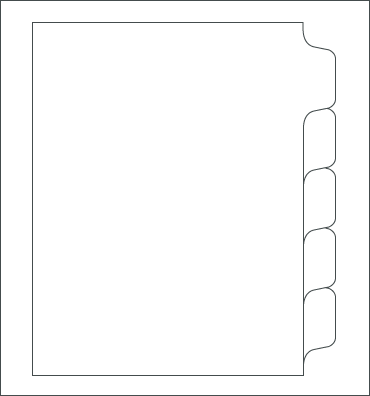 Blank Copier Tabs with no Mylar, 1/5th cut Straight Collated (34417)