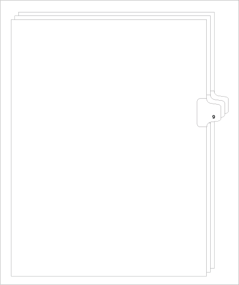 Avery Style Letter Size Side Tab 9 (81119)25 Per Bag