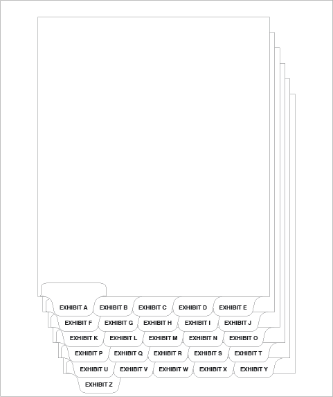 Avery Style Letter Size Exhibit A-Z Bottom Tabs Collated (81176)26 Per Bag