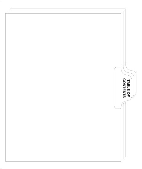 Avery Style Letter Size TABLE OF CONTENTS Side Tab (81190)25 Per Bag