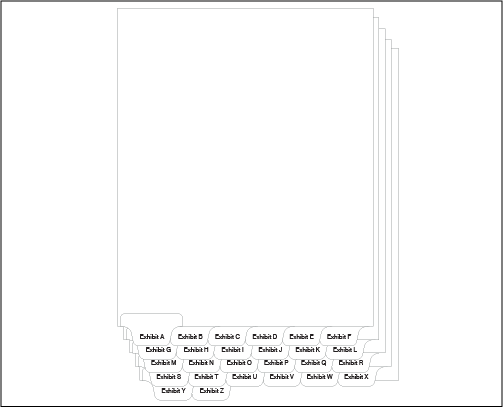 Standard Style Exhibit Bottom Tabs A-Z Collated (91176)26 Per Bag