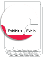 Standard Style Exhibit Bottom Tabs 1-25 Collated (91178)25 Per Bag