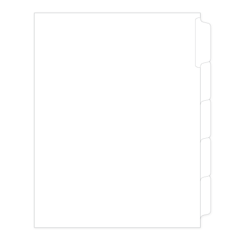 Blank tabs with write-on Mylar, 1/5 Cut 25 per bag (91205)