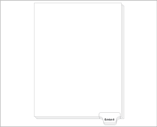 Standard Style Letter Size Exhibit Bottom Tab 6 (91306)25 Per Bag