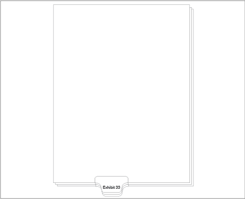 Standard Style Letter Size Exhibit Bottom Tab 33 (91333)25 Per Bag