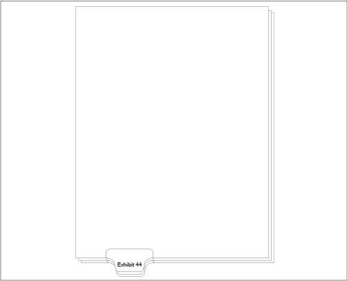 Standard Style Letter Size Exhibit Bottom Tab 44 (91344)25 Per Bag