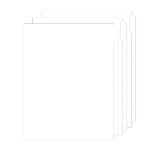 Blank tabs with write-on Mylar, 1/7th cut 28 per bag (97777)